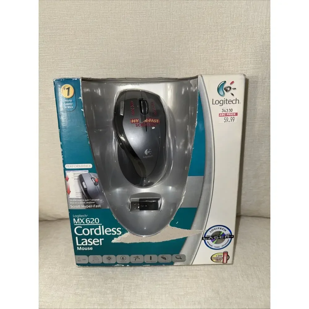Logitech MX620 Cordless Laser Mouse - Black (910-000240) New Sealed